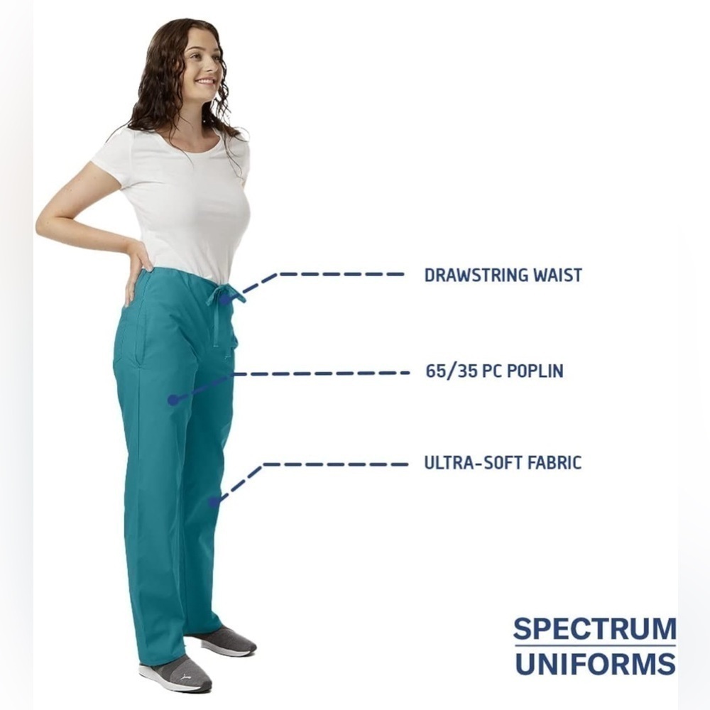 BAG032. NWT Unisex Scrub Pant Ultrasoft Drawstring Waist Medical Professional - Picture 3 of 7